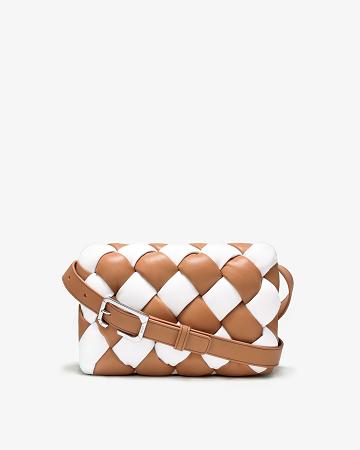 Crossbody Kabelky JW PEI Maze Women Bílé Hnědé | CZ1045IS