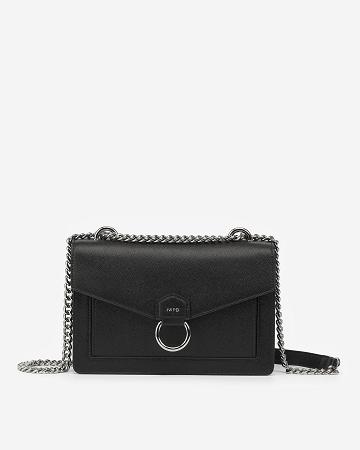 Crossbody Kabelky JW PEI The Envelope Silver Chain Women Černé | CZ1077FM