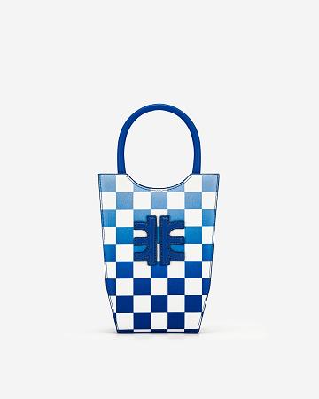 Taška Na Mobil JW PEI FEI Gradient Checkerboard Women Tmavě Blankyt | CZ1175IS
