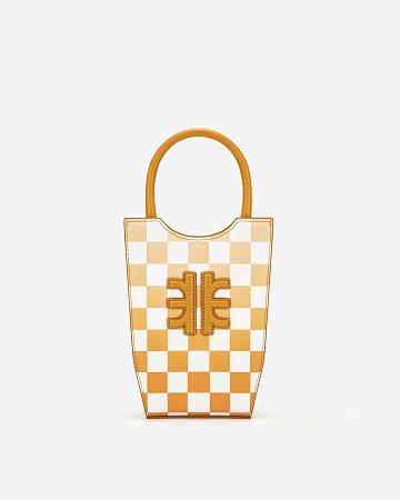 Taška Na Mobil JW PEI FEI Gradient Checkerboard Women Oranžové | CZ1176OR