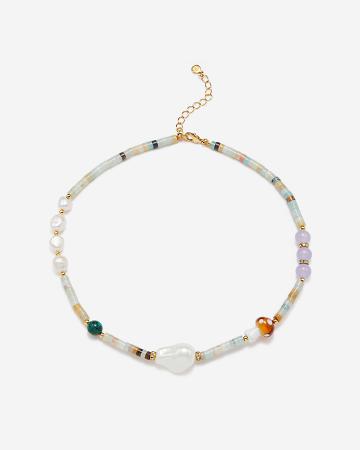 Šperky JW PEI Amazonite Multi Beaded Mushroom Necklace Women Bílé | CZ1400NB