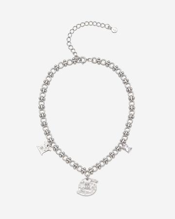 Šperky JW PEI Cosmos Round Multi Charm Necklace Women Stříbrné Bílé | CZ1416GL
