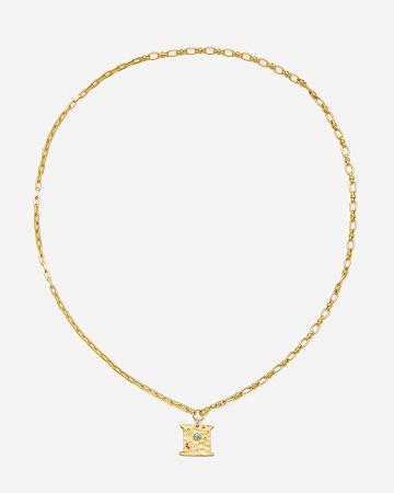 Šperky JW PEI Cosmos Square Necklace Women Zlaté Viacfarebný | CZ1421ZG