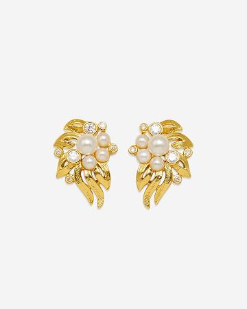 Šperky JW PEI Flowers Earings Women Zlaté Bílé | CZ1427MA