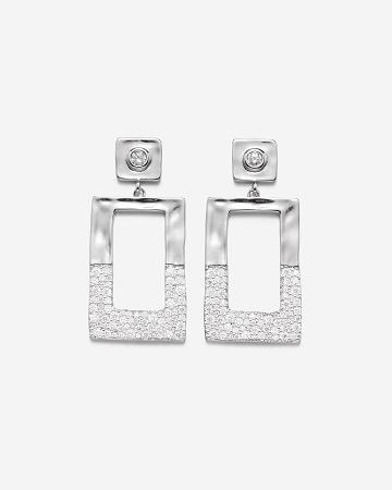 Šperky JW PEI Geometrical Openwork Rectangle Earrings Women Stříbrné | CZ1432TV