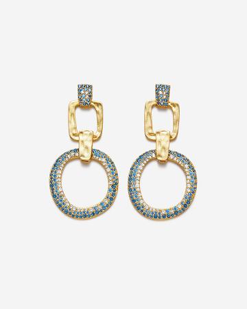 Šperky JW PEI Geometrical Openwork Round Earrings Women Zlaté Blankyt | CZ1437PQ