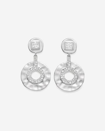 Šperky JW PEI Geometrical Openwork Small Round Earrings Women Stříbrné | CZ1440DN