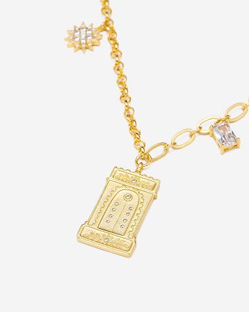 Šperky JW PEI Roman Arch Pendant Necklace Women Zlaté Bílé | CZ1466DN