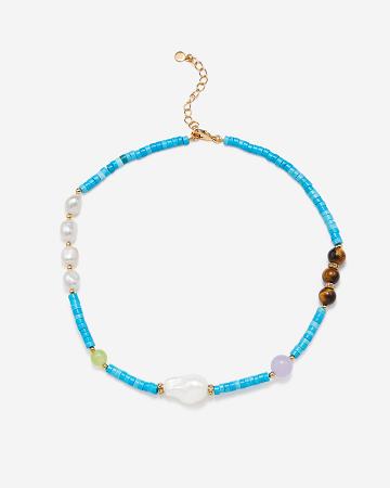 Šperky JW PEI Turquoise Multi Beaded Necklace Women Blankyt | CZ1470JJ